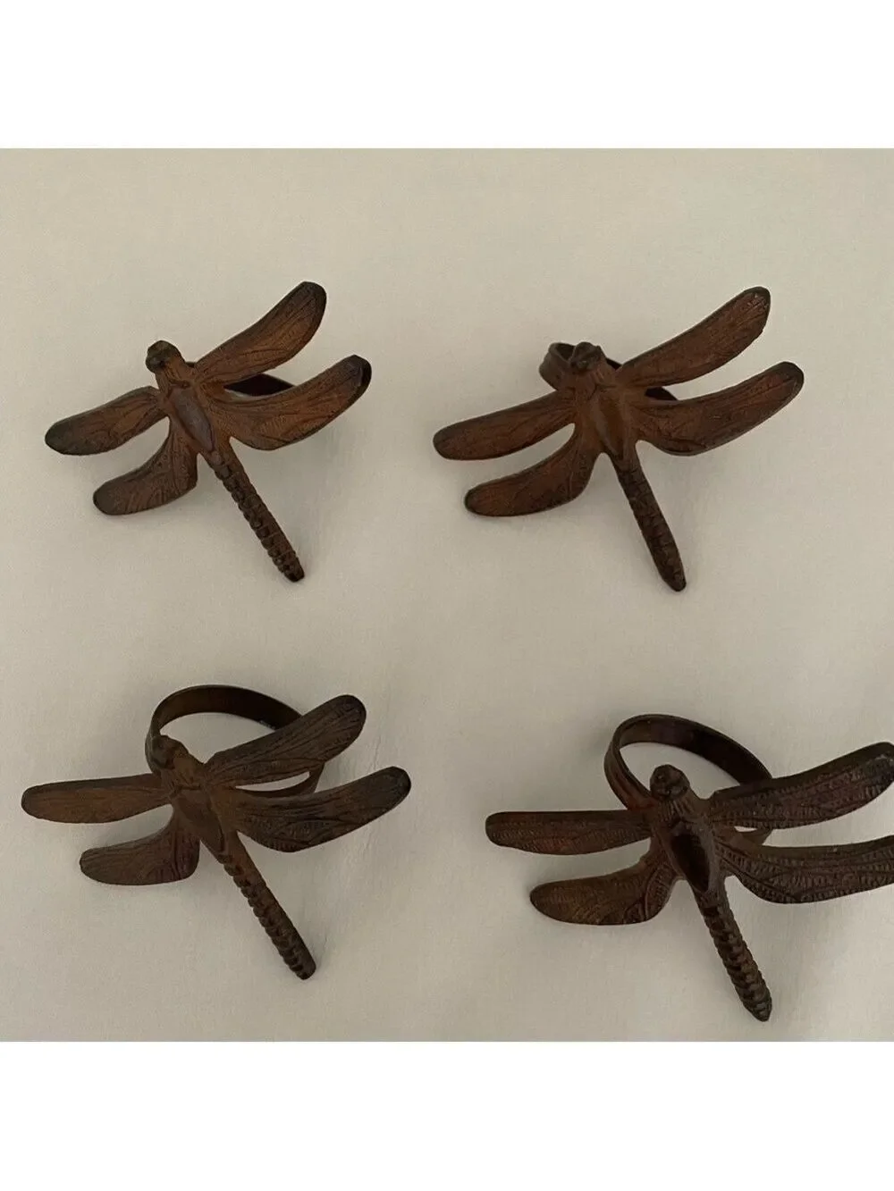 Iron Dragonfly Napkin Rings Set of Four